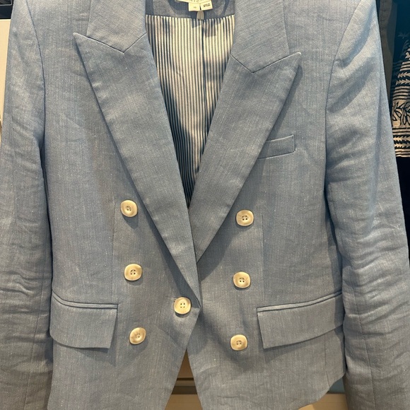 Veronica Beard Sky Blue Blazer size 10 linen. Worn once!! - Picture 2 of 6
